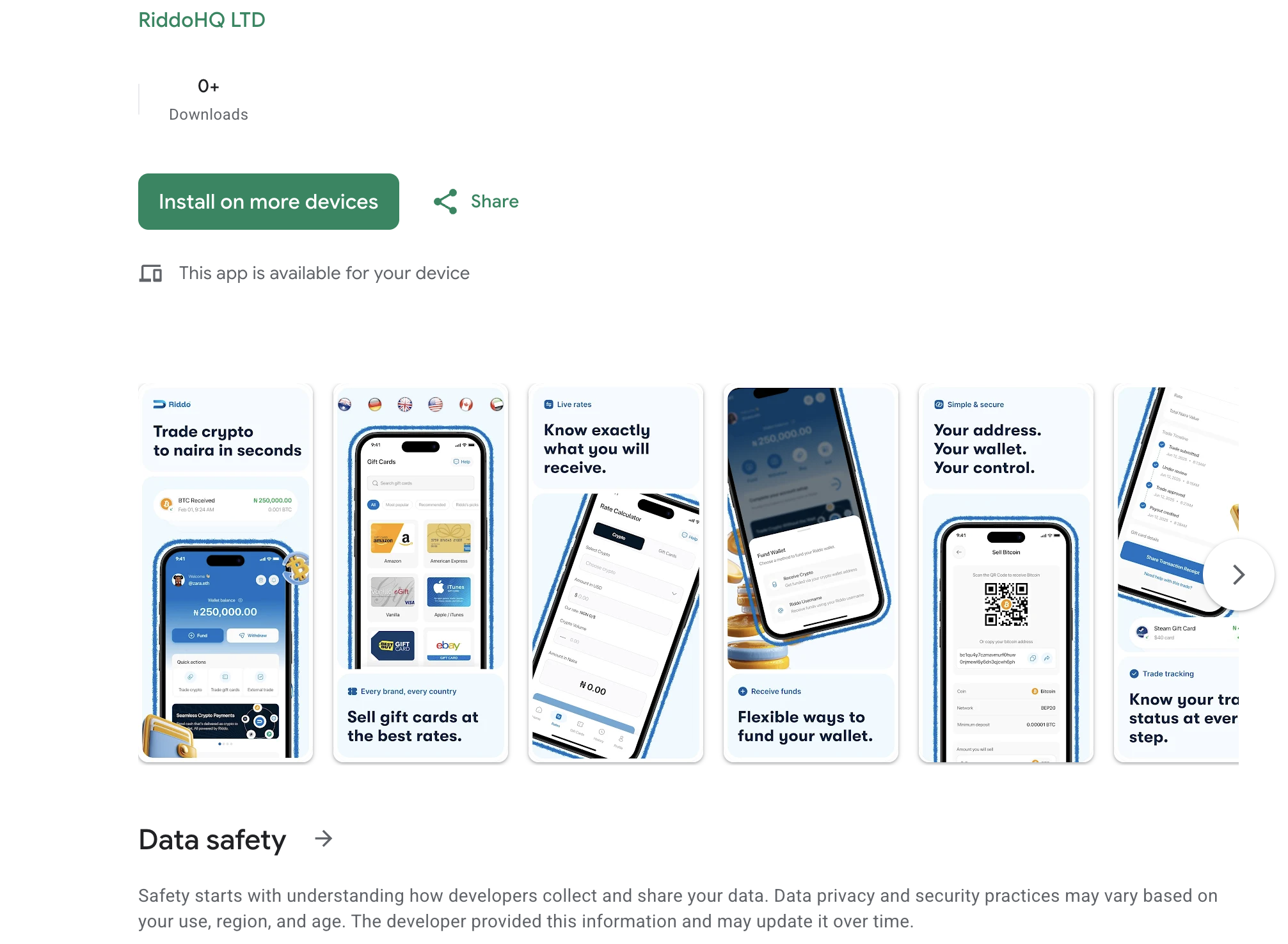 Riddo mobile app